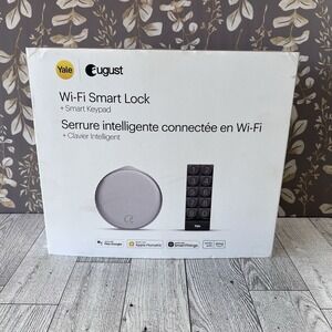 NEW YALE August Wi-Fi Smart Lock‎ + Smart Keypad (Silver) S01 OPEN BOX